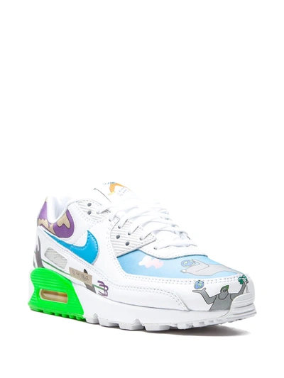 Nike X Ruohan Wang Flyleather Air Max 90 Qs Sneakers In White