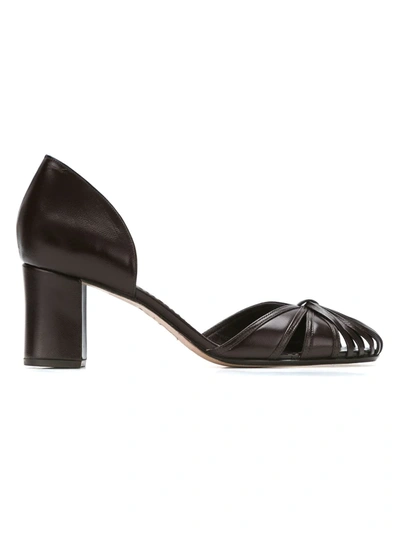 Shop Sarah Chofakian Leather Pumps In Brown