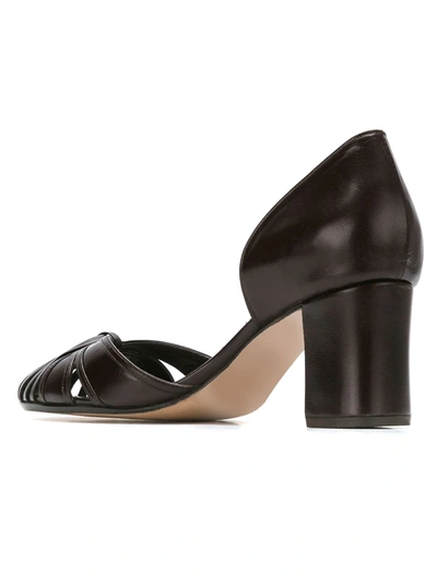 Shop Sarah Chofakian Leather Pumps In Brown