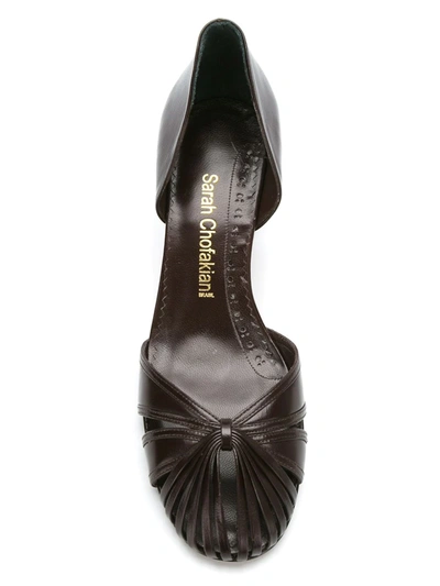 Shop Sarah Chofakian Leather Pumps In Brown