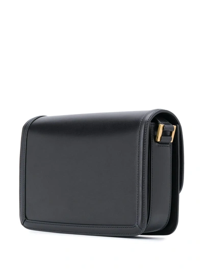 Saint Laurent Monogram Leather Shoulder Bag In Black