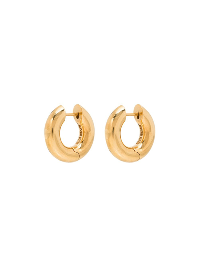 Shop All Blues Almost Hinged Hoop Earrings In Gold