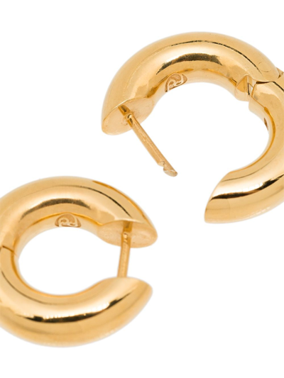 Shop All Blues Almost Hinged Hoop Earrings In Gold