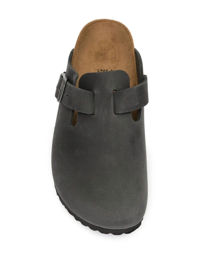 Shop Birkenstock Boston Buckled Mules In Black