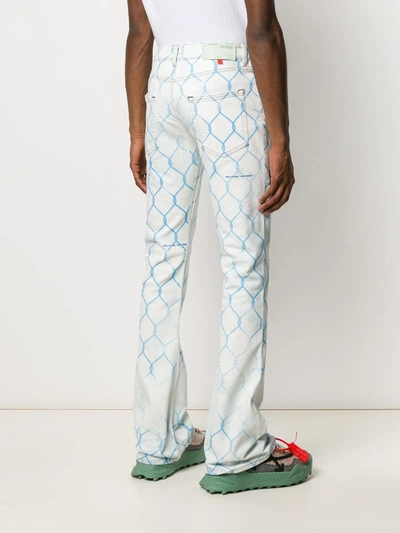 Shop Off-white Fence Print Stacked Jeans In White
