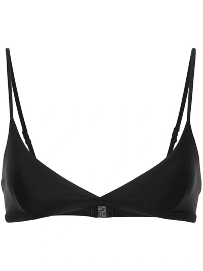 Shop Matteau Tri Crop Bikini Top In Black