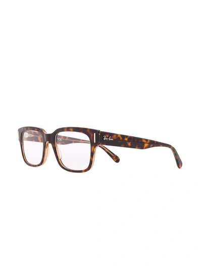 Shop Ray Ban Square-frame Tortoiseshell Glasses In Brown