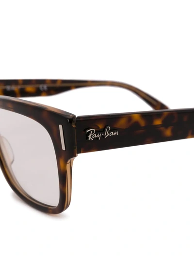 Shop Ray Ban Square-frame Tortoiseshell Glasses In Brown