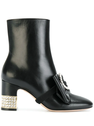 Shop Gucci Stone Ankle Boots In Black