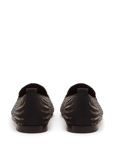 Dolce & Gabbana Slippers In Velvet With Crystals In Black