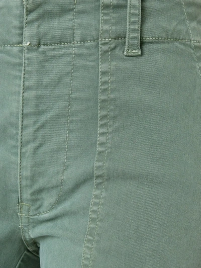 Nili Lotan Tel Aviv Cropped Stretch-cotton Twill Tapered Pants In Green