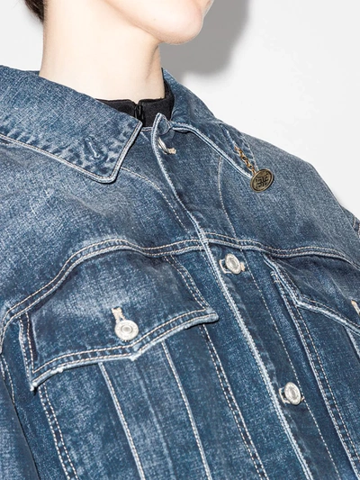 Shop Givenchy Chain-detail Oversized Denim Jacket In Blue