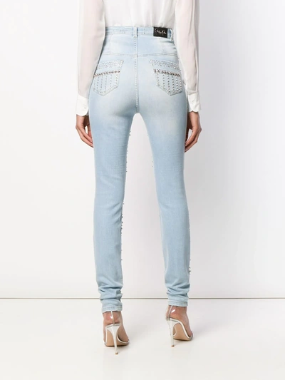 Shop Philipp Plein High Waist Jeggings In Blue