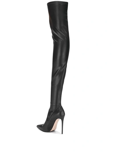 Shop Le Silla Eva Thigh-high Leather Boots In Black