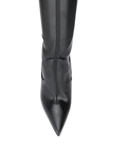 Shop Le Silla Eva Thigh-high Leather Boots In Black