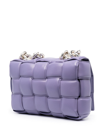 Shop Bottega Veneta The Chain Cassette Shoulder Bag In Purple