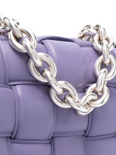 Shop Bottega Veneta The Chain Cassette Shoulder Bag In Purple