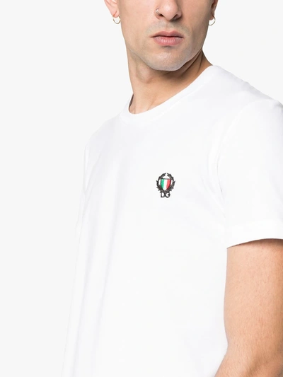 Shop Dolce & Gabbana Logo-embroidered Cotton T-shirt In White