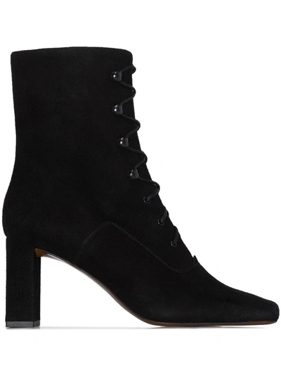 Shop By Far Claude Lace-up Ankle Boots In Black