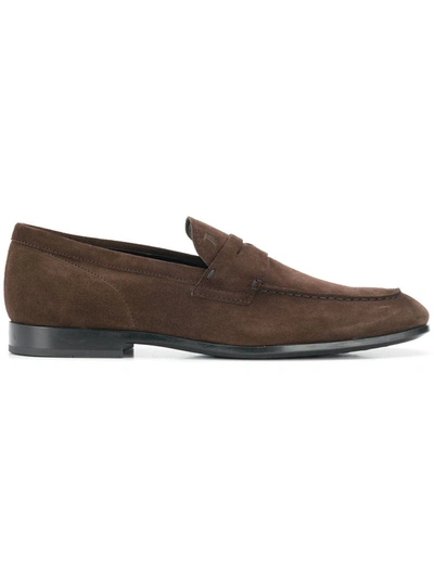 TOD'S SUEDE LOAFERS - 棕色