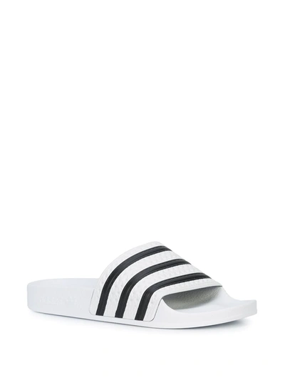 Adidas Originals Island Club Adilette 22 Ribbed Slides In White