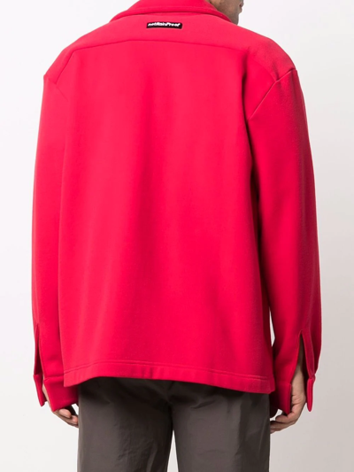 Shop Styland Organic Cotton Shirt Jacket In Red