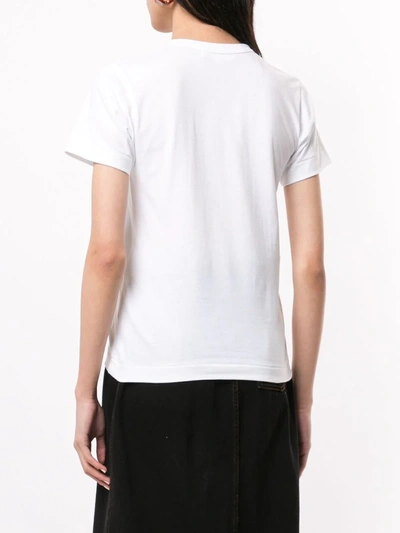 Shop Comme Des Garçons Play Logo-print Crew Neck T-shirt In White
