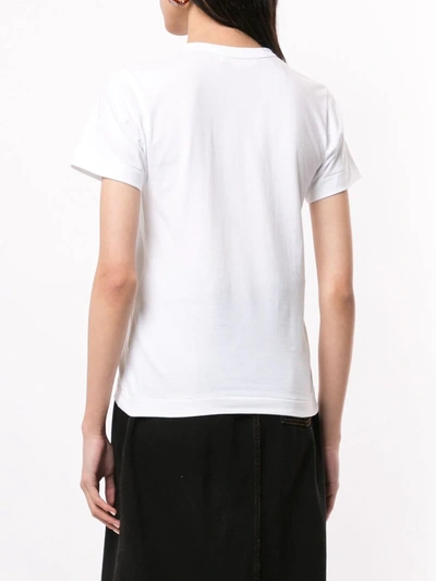 Comme Des Garçons Play Logo-print Crew Neck T-shirt In White