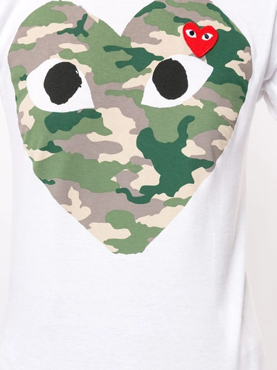 Comme Des Garçons Play Logo-print Crew Neck T-shirt In White