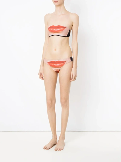 Shop Amir Slama Lips Bikini Set In Multicolour