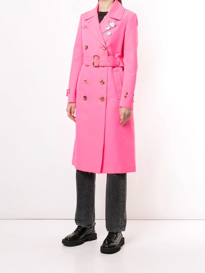 Shop Golden Goose Abigail Pin Detail Trench Coat In Pink