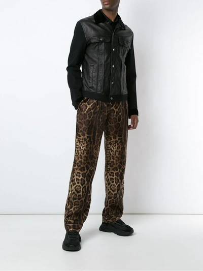 Dolce & Gabbana Leopard-print Silk Pajama Bottoms In Neutrals
