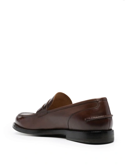 Shop Alberto Fasciani Slip-on Leather Loafers In Brown