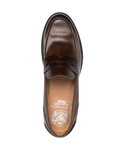 Shop Alberto Fasciani Slip-on Leather Loafers In Brown