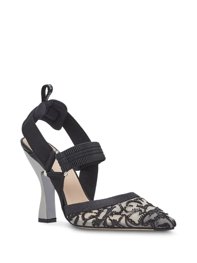 Shop Fendi Colibrì Slingbacks Pumps In Black