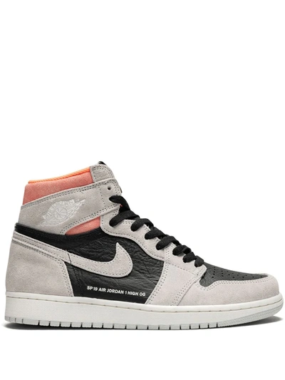 Shop Jordan Air  1 Retro High Og "neutral Grey/hyper Crimson" Sneakers