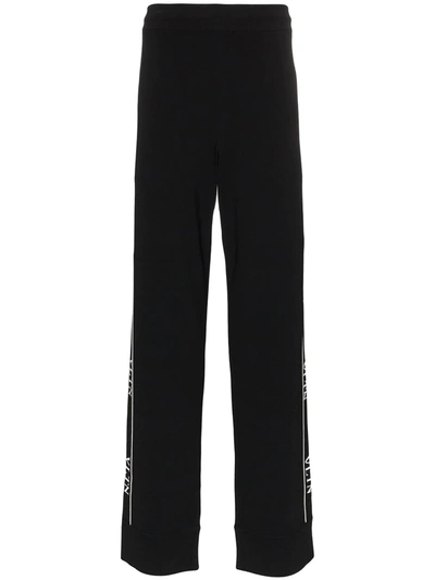 Valentino Vltn Viscose Blend Knit Track Pants In Black