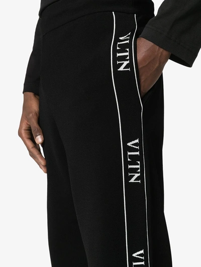 Shop Valentino Logo-tape Track Pants In Black