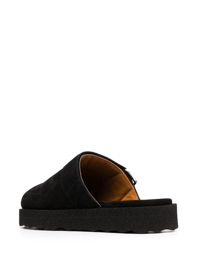 Shop Off-white Buckle-detail Sponge Slippers In Black