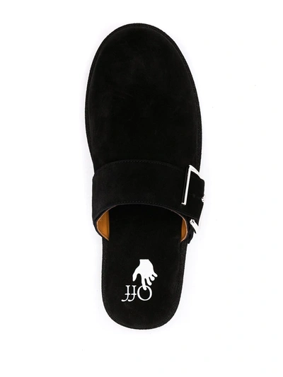 Shop Off-white Buckle-detail Sponge Slippers In Black