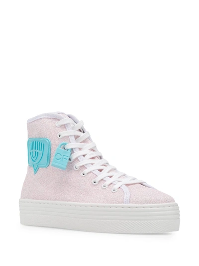 Shop Chiara Ferragni Side Patch Sneakers In Pink