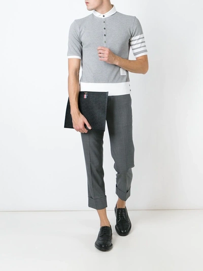 Thom Browne Medium Document Holder With Iconic Logo In Black