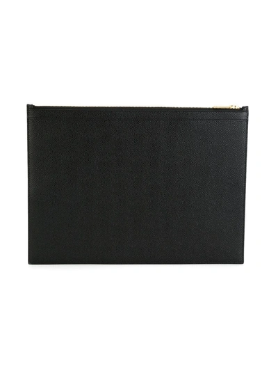 Thom Browne Medium Document Holder With Iconic Logo In Black