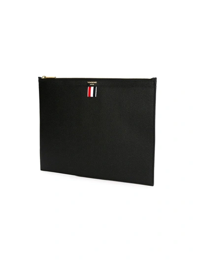 Thom Browne Medium Document Holder With Iconic Logo In Black