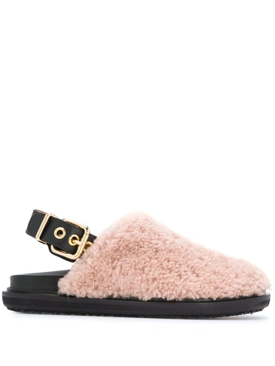 Shop Marni Fussbet Buckled Mules In Pink