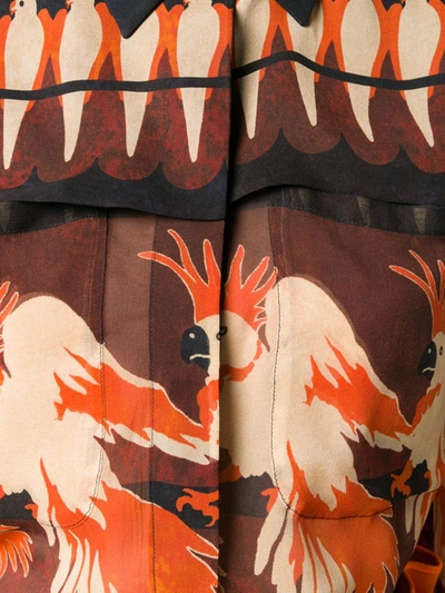 Shop Fendi Parrot Print Shirt In Orange