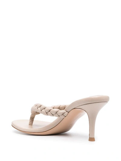 Shop Gianvito Rossi Tropea 70mm Heeled Thong Sandals In Neutrals