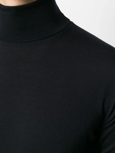 Shop Dell'oglio Ribbed Roll-neck Jumper In Grey