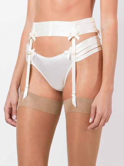 Shop Bordelle Strap Suspender Belt In Neutrals