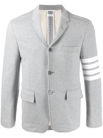 Shop Thom Browne 4-bar Loopback Sport Blazer In Grey